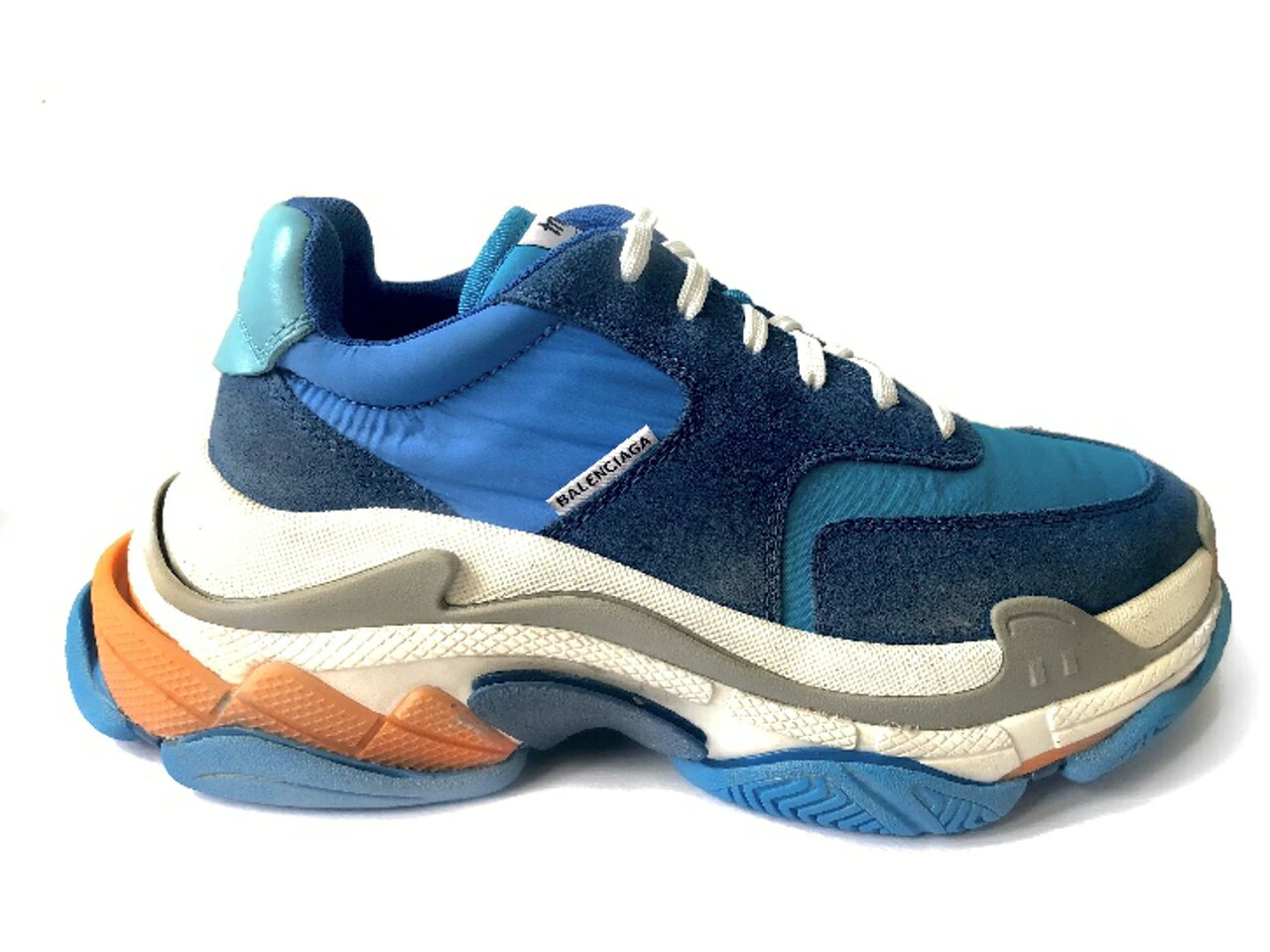 バレンシアガ 青色 ブルー 橙 オレンジ スニーカー メンズ 【 BALENCIAGA TRIPLE S BLUE ORANGE / BLUE ORANGE 】