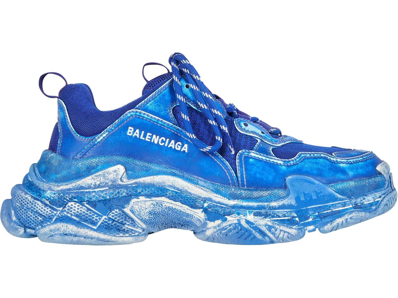 バレンシアガ 青色 ブルー 白色 ホワイト スニーカー メンズ 【 BALENCIAGA TRIPLE S FADED BLUE / BLUE WHITE 】