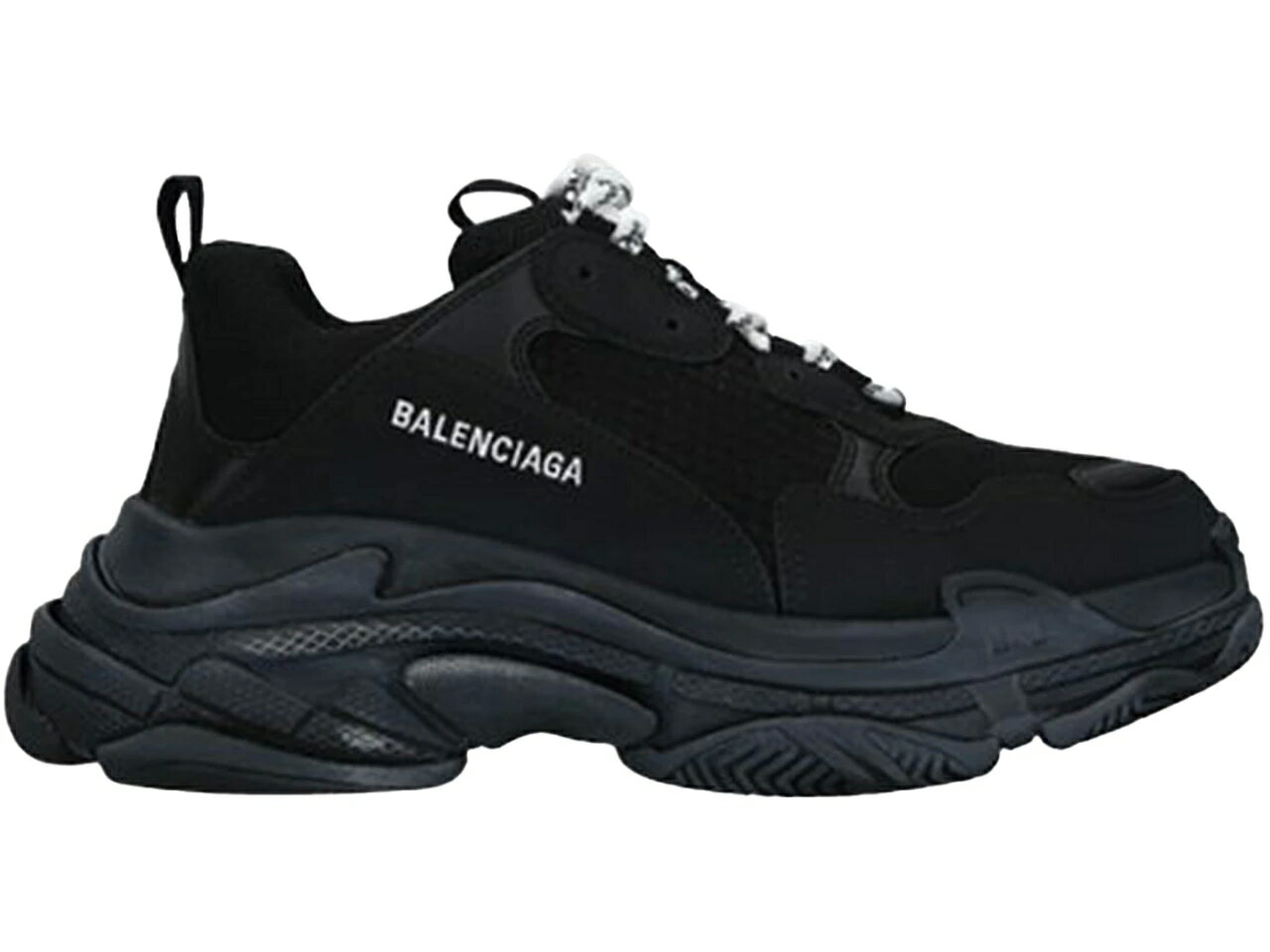 バレンシアガ 黒色 ブラック スニーカー メンズ 【 BALENCIAGA TRIPLE S BLACK (2021) / BLACK BLACK 】