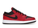 ナイキ ジョーダン 赤 レッド 黒色 ブラック 白色 ホワイト 【 JORDAN 1 LOW GYM RED BLACK PEBBLED (GS) / GYM RED BLACK WHITE 】 キッズ ベビー マタニティ スニーカー