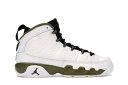 ナイキ ジョーダン 白色 ホワイト 黒色 ブラック 緑 グリーン 【 JORDAN 9 RETRO STATUE (GS) / WHITE BLACK MILITIA GREEN 】 キッズ ベビー マタニティ スニーカー