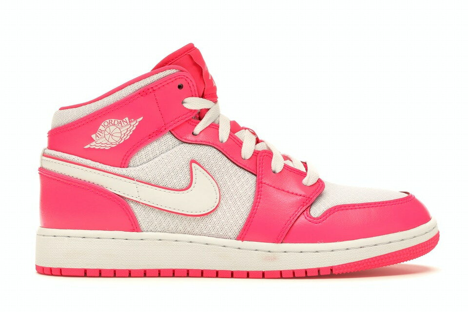 ナイキ ジョーダン ミッド ピンク 白色 ホワイト ジュニア キッズ 【 JORDAN 1 MID HYPER PINK WHITE (GS) / 】 キッズ ベビー マタニティ スニーカー