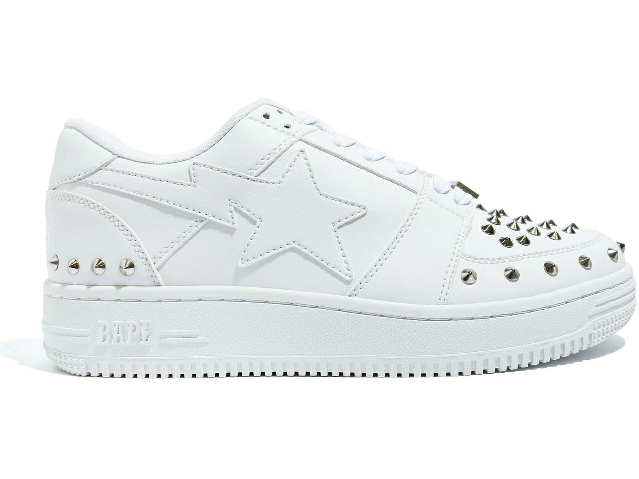 xCv F zCg F Vo[ F ubN Xj[J[ Y y BAPE A BATHING APE STA LOW 20TH ANNIVERSARY WHITE SILVER STUDDED / BLACK STUDDED z