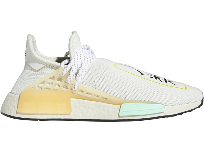 アディダス ADIDAS スニーカー 【 NMD HU PHARRELL CRYSTAL WHITE CLEAR MINT SHOCK YELLOW 】