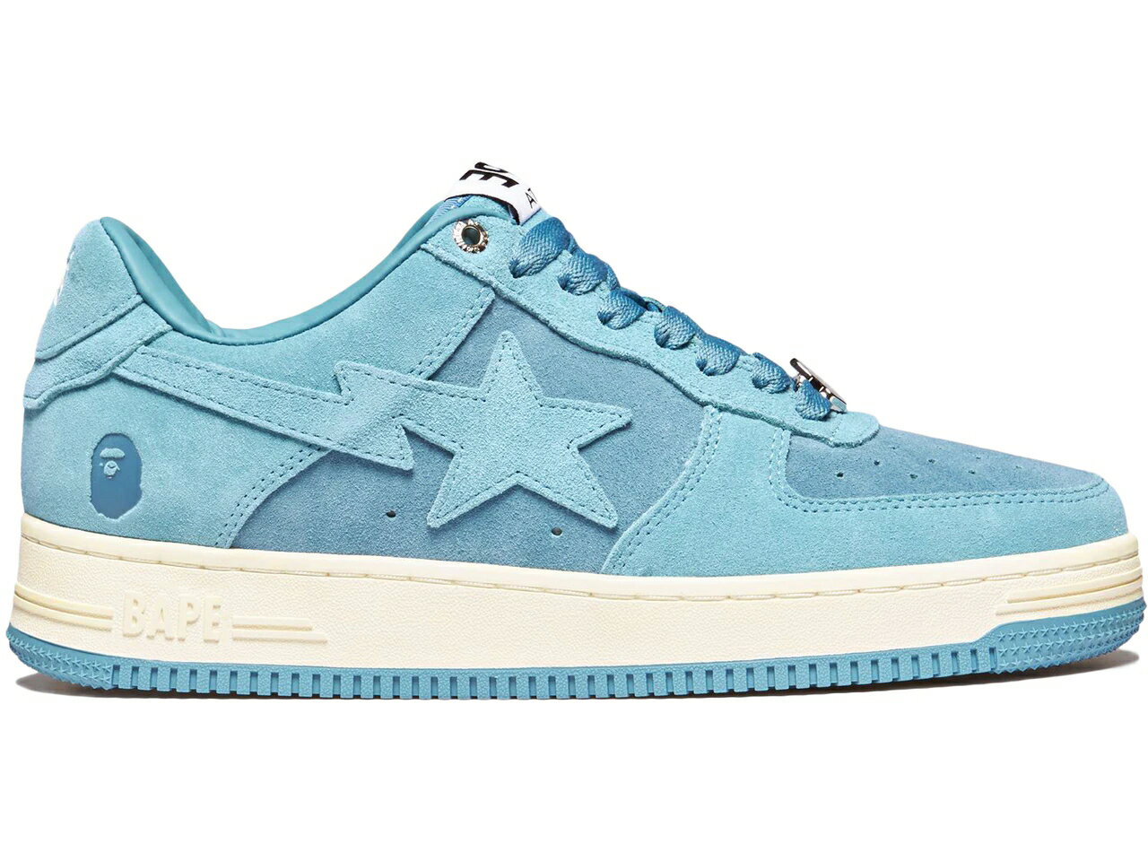 ベイプ 青色 ブルー スエード スウェード 白色 ホワイト 銀色 シルバー スニーカー メンズ 【 BAPE A BATHING APE STA BLUE SUEDE / BLUE WHITE SILVER 】