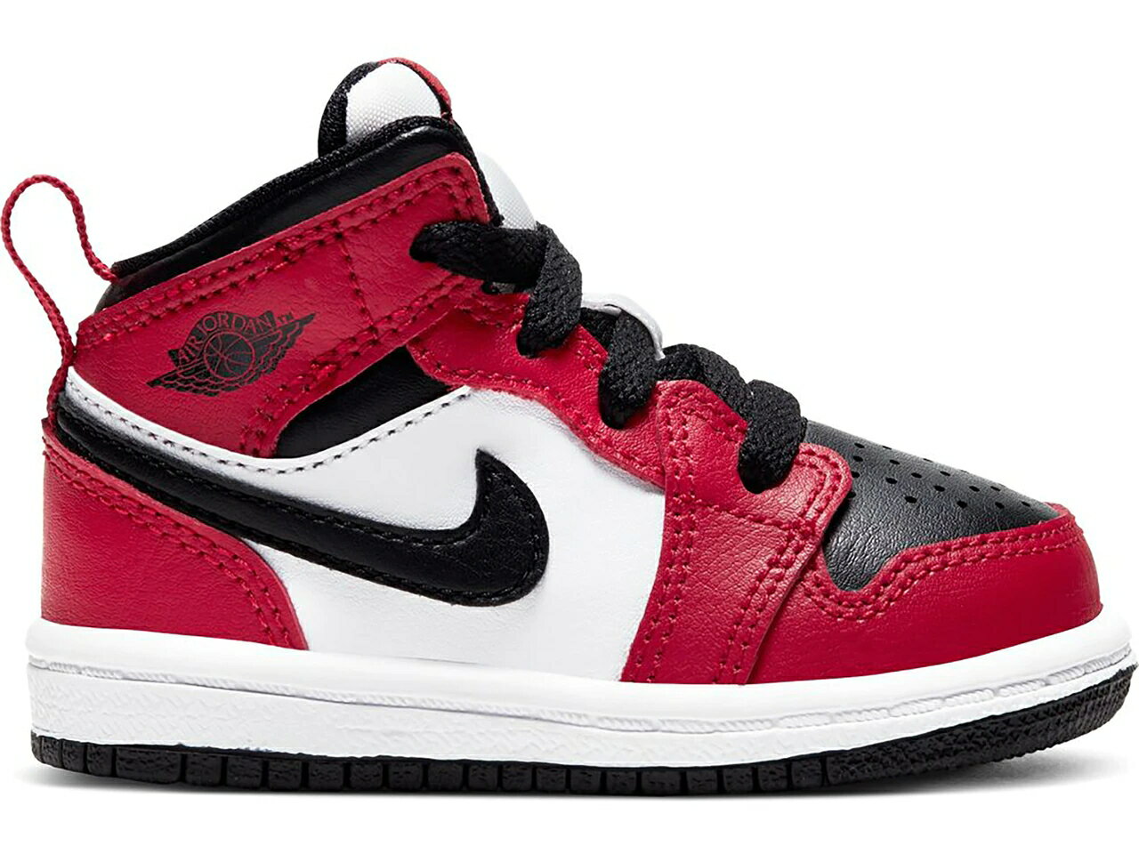 ナイキ ジョーダン ミッド シカゴ 黒色 ブラック 赤 レッド 【 JORDAN 1 MID CHICAGO TOE (TD) / BLACK GYM RED BLACK 】