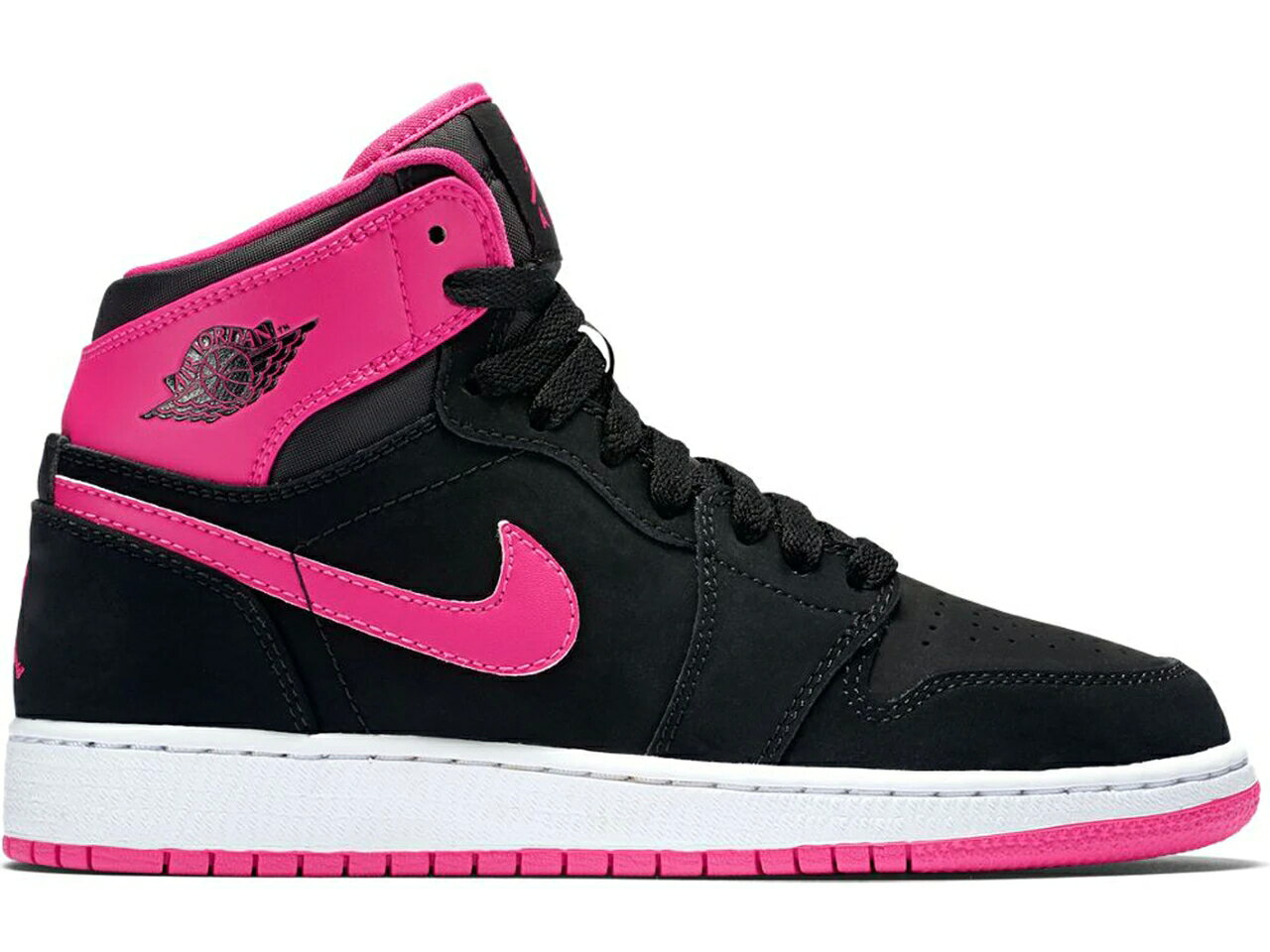 ナイキ ジョーダン JORDAN ハイ 黒色 ブラック ピンク ジュニア キッズ 【 PINK 1 RETRO HIGH BLACK VIVID GS PINKWHITE 】