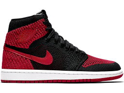 ナイキ ジョーダン ハイ フライニット 黒色 ブラック 赤 レッド 白色 ホワイト 【 JORDAN 1 RETRO HIGH FLYKNIT BRED (GS) / BLACK VARSITY RED WHITE 】 キッズ ベビー マタニティ スニーカー