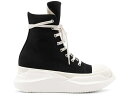 リックオウエンス リックオウエンス ハイ 黒色 ブラック 白色 ホワイト スニーカー メンズ 【 RICK OWENS RICK OWENS ABSTRACT HIGH TOP BLACK MILK / BLACK WHITE 】