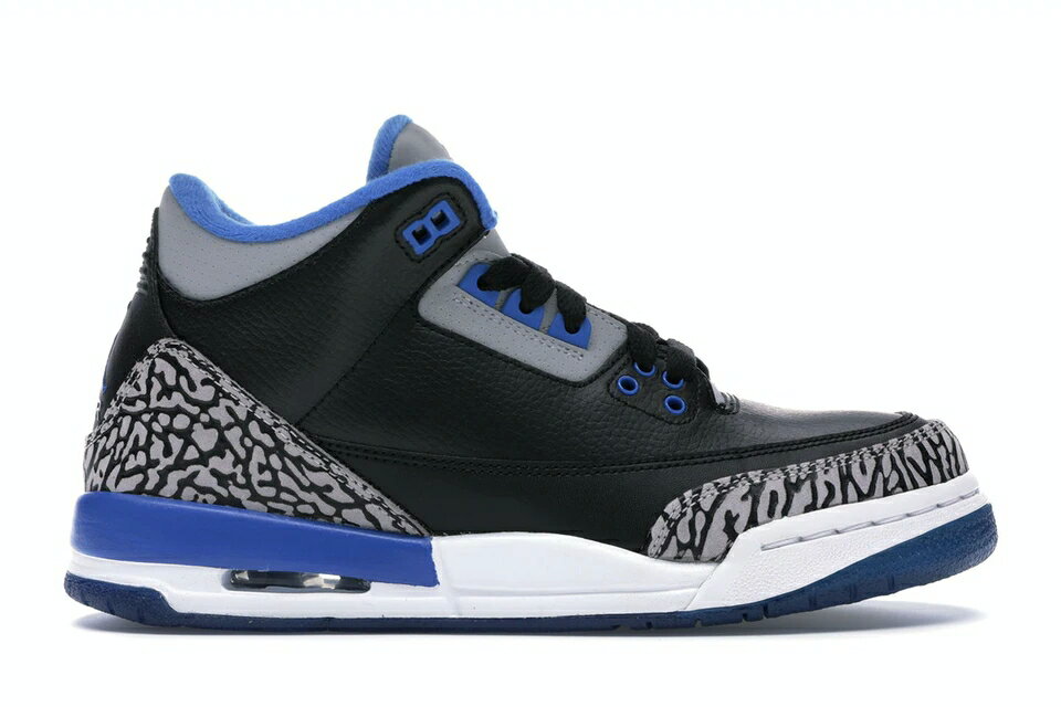 ナイキ ジョーダン 青色 ブルー 黒色 ブラック 灰色 グレー 【 JORDAN 3 RETRO SPORT BLUE (GS) / BLACK SPORT BLUE WOLF GREY 】 キッズ ベビー マタニティ スニーカー