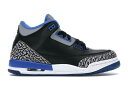 楽天スニケスナイキ ジョーダン 青色 ブルー 黒色 ブラック 灰色 グレー 【 JORDAN 3 RETRO SPORT BLUE （GS） / BLACK SPORT BLUE WOLF GREY 】 キッズ ベビー マタニティ スニーカー