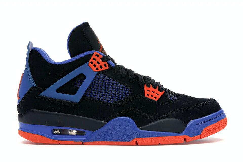 ナイキ ジョーダン 黒色 ブラック 橙 オレンジ ゲーム ゲームロイヤル 青 ブルー スニーカー メンズ 【 JORDAN 4 RETRO CAVS / BLACK SAFETY ORANGE GAME ROYAL 】