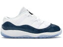 ナイキ ジョーダン 紺色 ネイビー 白色 ホワイト 黒色 ブラック 【 JORDAN 11 RETRO LOW SNAKE NAVY (2019) (TD) / WHITE BLACK NAVY 】