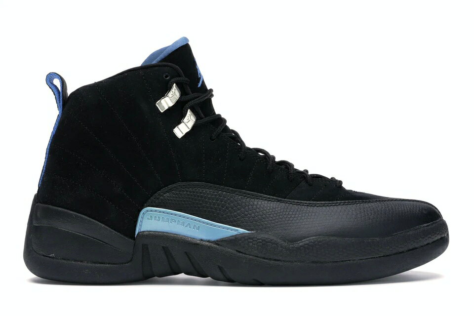 ナイキ ジョーダン 黒色 ブラック 白色 ホワイト 青色 ブルー スニーカー メンズ 【 JORDAN 12 RETRO NUBUCK (2009) / BLACK WHITE UNIVERSITY BLUE 】