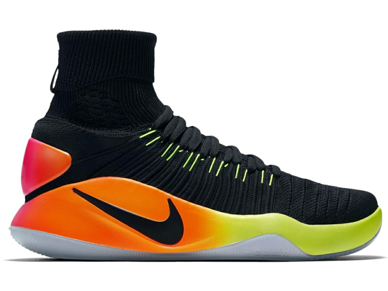 ナイキ NIKE ハイパーダンク フライニット スニーカー 【 HYPERDUNK 2016 FLYKNIT UNLIMITED BLACK WHITEVOLTTOTAL ORANGE 】