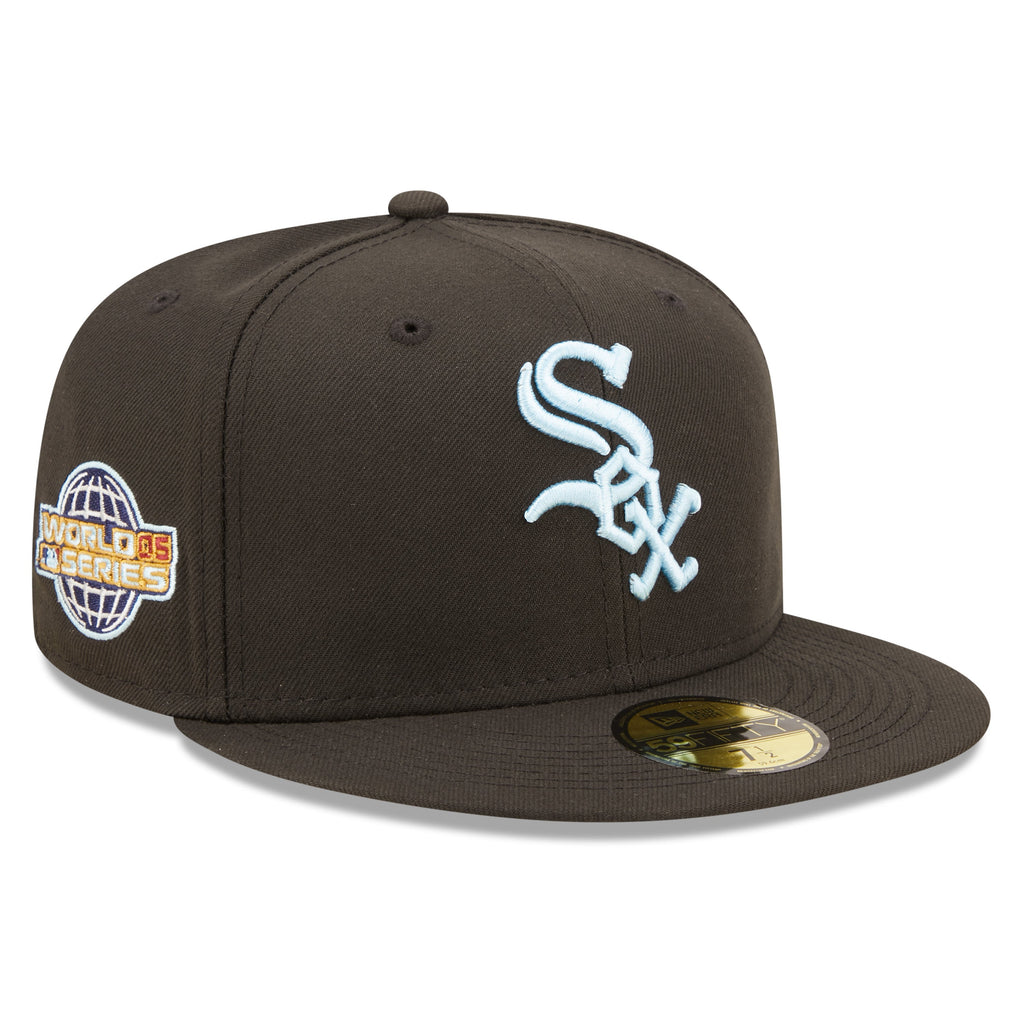 NEW ERA シカゴ 白色 ホワイト シリーズ 黒色 ブラック ニューエラ ホワイトソックス ユニセックス 【 59FIFTY 2005 WORLD SERIES PATCH CLOUD UV HAT BLACK 】