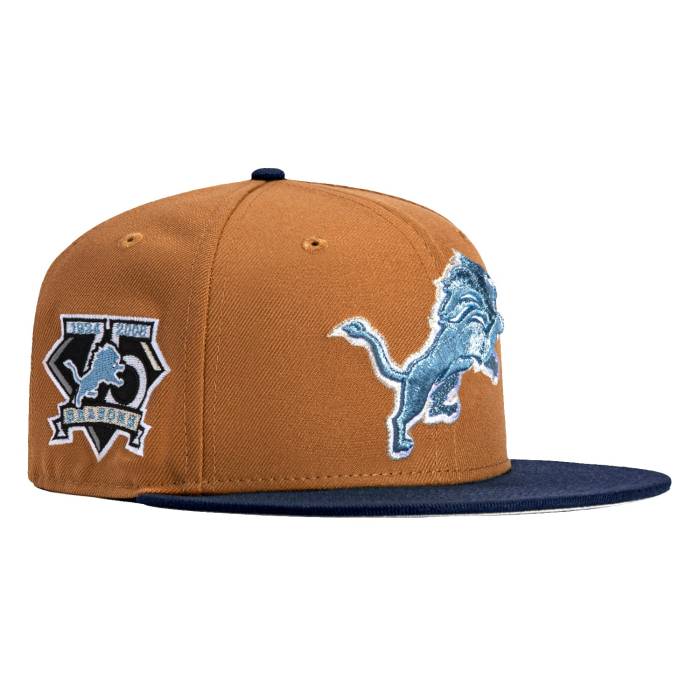 ニューエラ New Era 【 Detroit Lions 75Th Anniversary Patch Hat Men Khaki/Navy 】 デトロイト ライオンズ バッグ 小物 ブランド雑貨 帽子 メンズ帽子 キャップ メンズ カーキ 紺色 ネイビー(4)