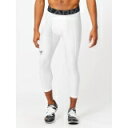 アンダーアーマー Under Armour 【 Men's Heatgear Armour 3/4 Legging White Men White/Black 】 メンズ 白色 ホワイト スポーツ アウトドア ランニング マラソン ウェア メンズウェア メンズ 白色 ホワイト 黒色(4)