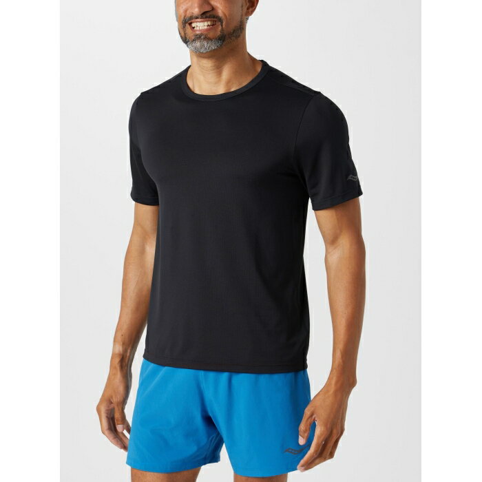 サッカニー Saucony 【 Men's Stopwatch Short Sleeve Men Black 】 メンズ Sleeve スリーブ スポーツ アウトドア ランニング マラソン ウェア メンズウェア メンズ 黒色 ブラック
