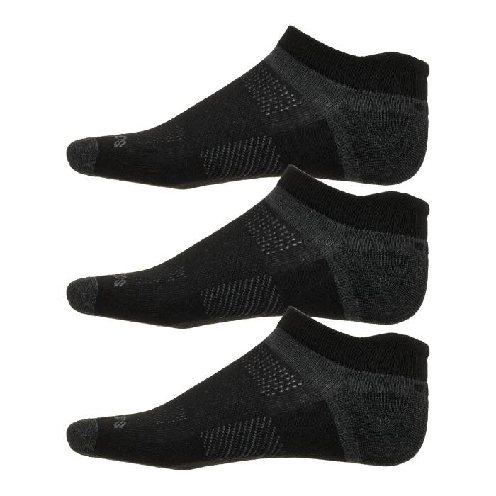 åˡ Saucony  Inferno Cushion No Show Socks 3-Pack Black Unisex Blac...