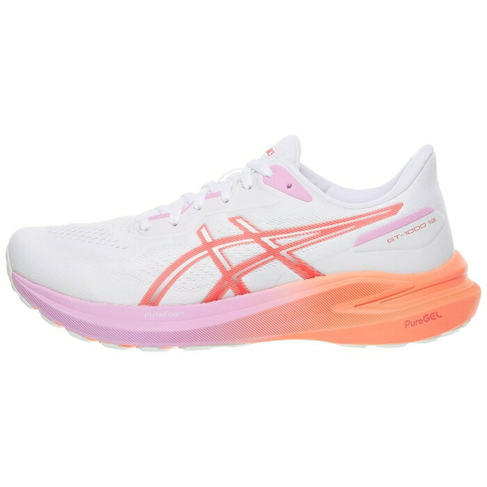 アシックス Asics 【 Gt 1000 13 Women White/Coral Reef 】 13 サーティーン スポーツ アウトドア ランニング マラソン シューズ レディースシューズ レディース 白色 ホワイト