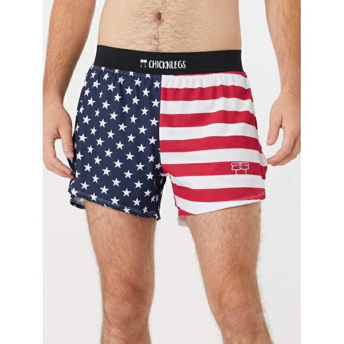 Chicknlegs 【 Men's Usa Flag 4" Half Split Shorts Men Usa Flag 】 メンズ ハーフ ショーツ スポー..