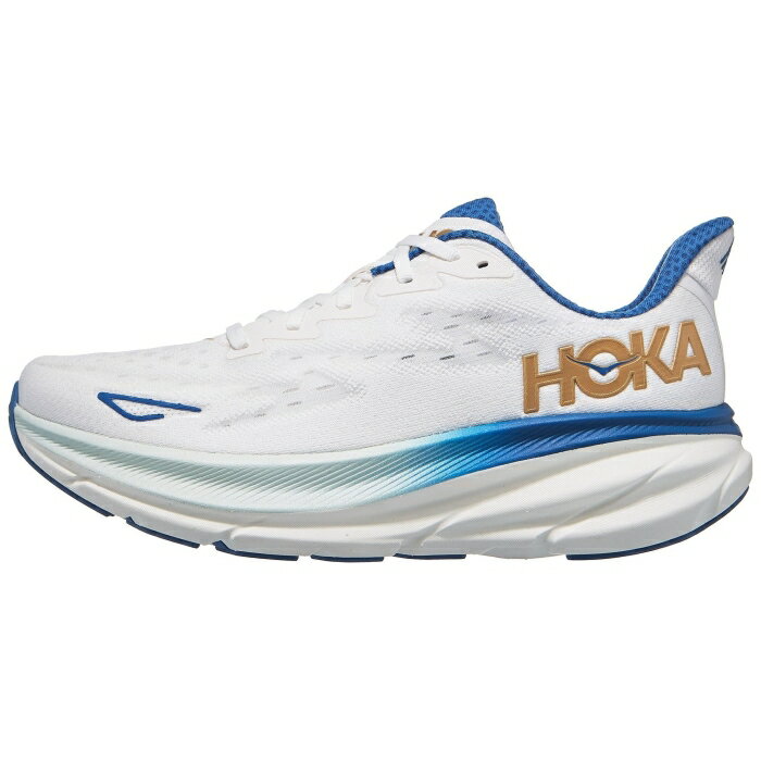 Hoka 【 Clifton 9 Men Frost/Gold 】 スポーツ アウトドア ランニング マラソン シューズ メンズシューズ メンズ ゴールド