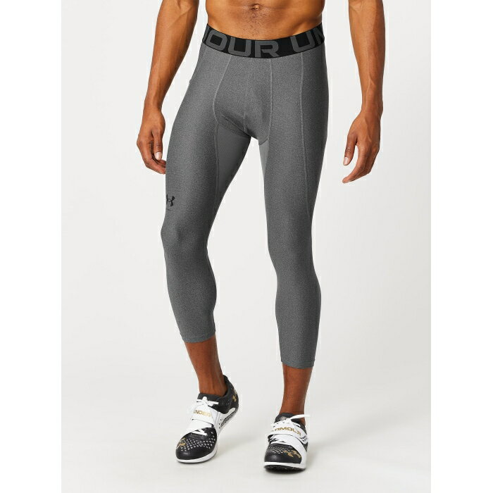 アンダーアーマー Under Armour 【 Men's Heatgear Armour 3/4 Legging Carbon Men Carbon Heather/Black 】 メンズ カーボン スポーツ アウトドア ランニング マラソン ウェア メンズウェア メンズ カーボン heather