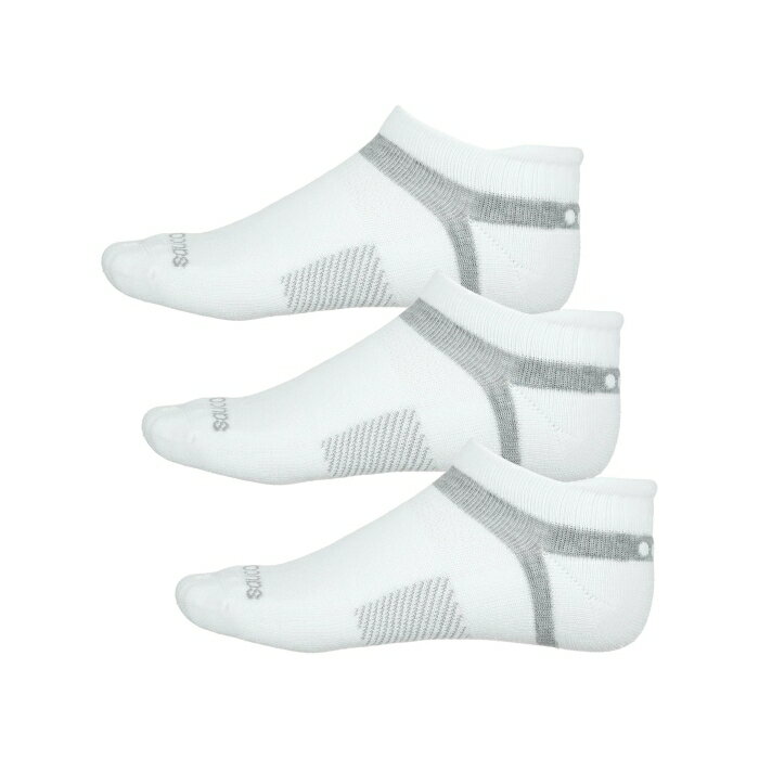åˡ Saucony  Inferno Cushion No Show Socks 3-Pack White Unisex Whit...