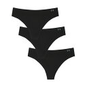 アンダーアーマー Under Armour 【 Women's Pure Stretch No Show Thong - 3Pk Women Black 】 レディース ピュア スポーツ アウトドア ランニング マラソン ウェア レディースウェア レディース 黒色 ブラック