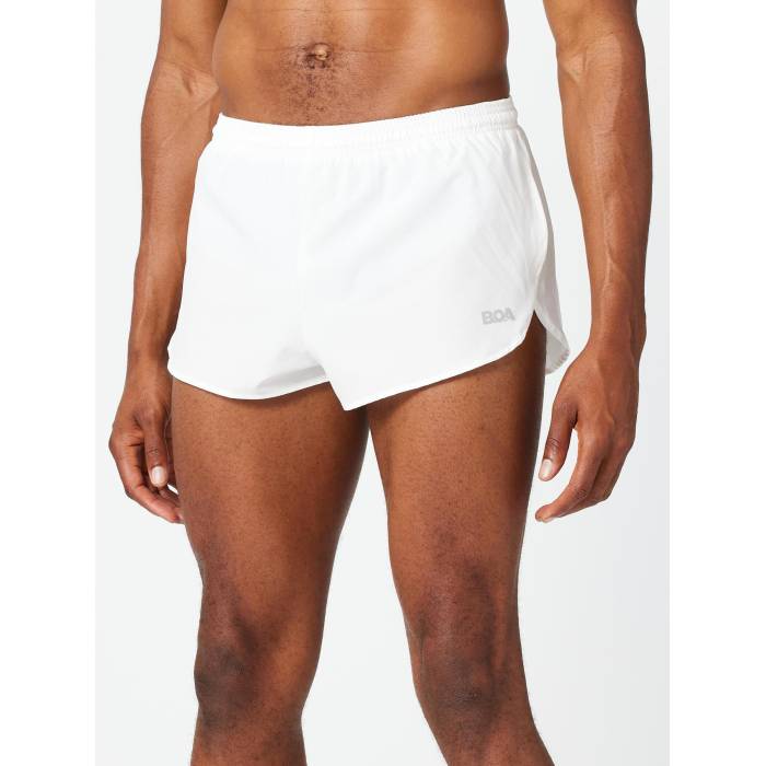 Boa 【 Men's 1" Stretch Elite Split Short White Men 】 メンズ エリート 白色 ホワイト スポーツ アウトドア ランニング マラソン ウェア メンズウェア メンズ