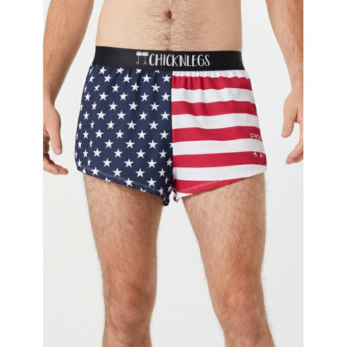 Chicknlegs 【 Men's Usa Flag 2" Split Shorts Men Usa Flag 】 メンズ ショーツ スポーツ アウトドア..
