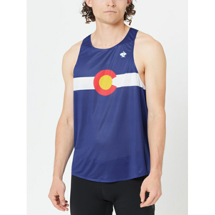 Rabbit 【 Men's Speedeez Singlet Colorado Men Blue/White 】 メンズ Singlet シングレット コロラド スポーツ アウトドア ランニング マラソン ウェア メンズウェア メンズ 青色 ブルー 白色 ホワイト