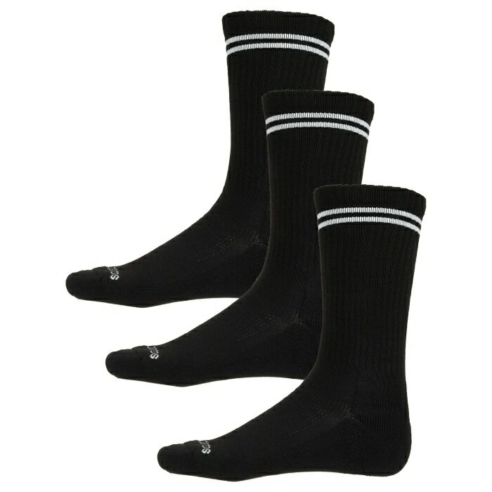 サッカニー Saucony 【 Inferno Cushion Crew Socks 3-Pack Black Unisex 】 インフェルノ クルー ソックス・靴下 3個入 黒色 ブラック スポーツ アウトドア ランニング マラソン その他 ユニセックス