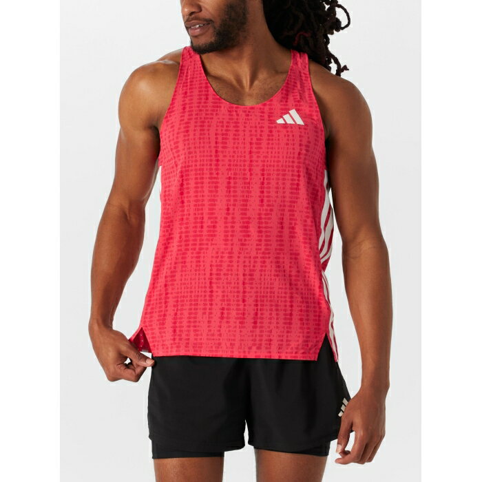 ǥ Adidas  Men's Adizero Running Singlet Men Semi Lucid Red   ...