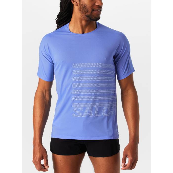 サロモン Salomon 【 Men's Sense Aero Graphic Short Sleeve Men Ultramarine 】 メンズ グラフィック Sleeve スリーブ スポーツ アウトドア ランニング マラソン ウェア メンズウェア メンズ
