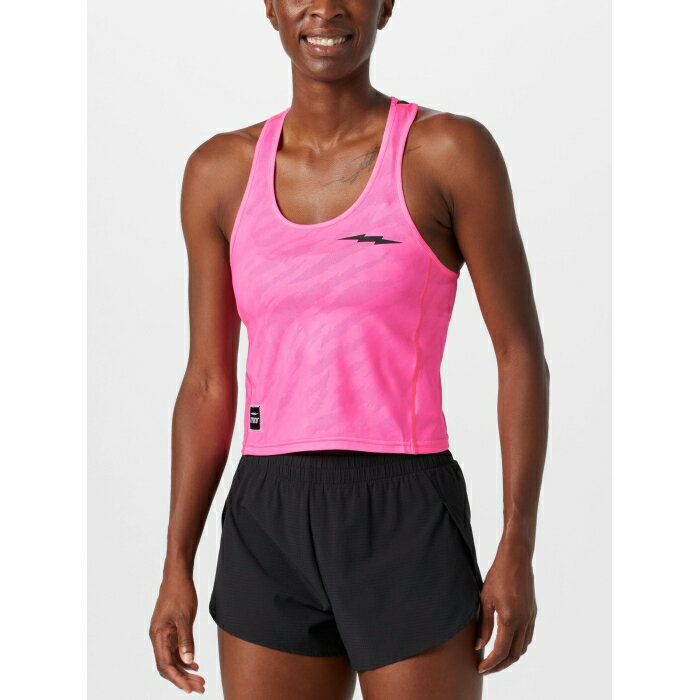 Rnnr 【 Women's All Out Crop'd Singlet Bolt Women Pink 】 レディース Singlet シングレット ボルト スポーツ アウトドア ランニング マラソン ウェア レディースウェア レディース pink ピンク
