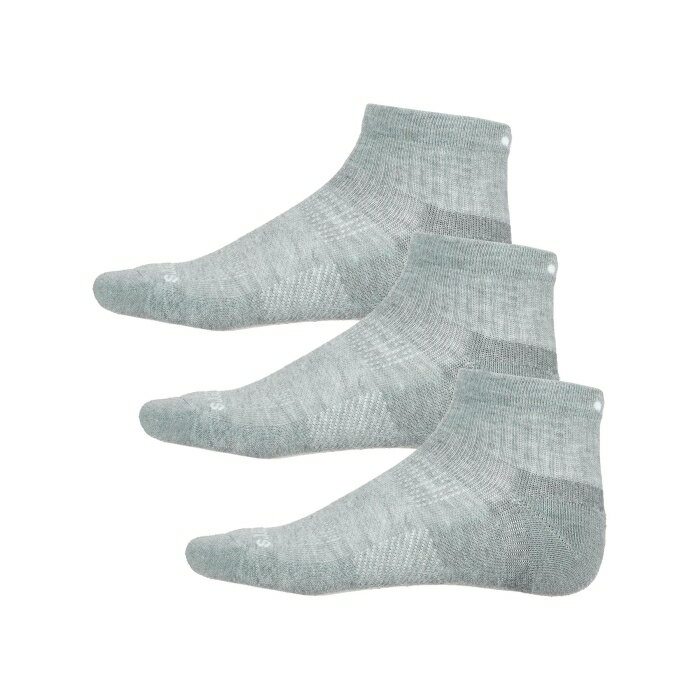 åˡ Saucony  Inferno Cushion Quarter Socks 3-Pack Grey Unisex Heath...