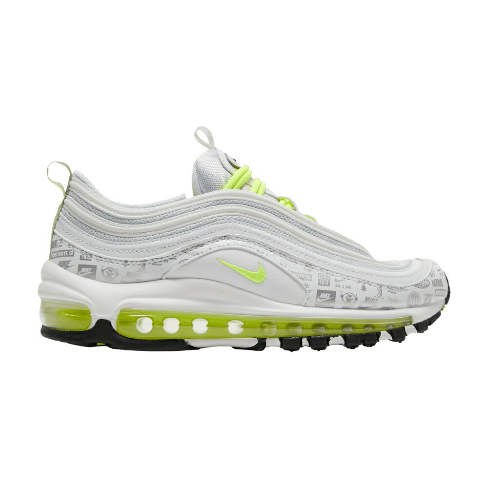 ナイキ マックス 白色 ホワイト 黒色 ブラック ピュア プラチナム エアマックス 'REFLECTIVE LOGOS' ジュニア キッズ NIKE AIR MAX 97 GS / WHITE BLACK PURE PLATINUM VOLT ベビー マタニティ スニーカー