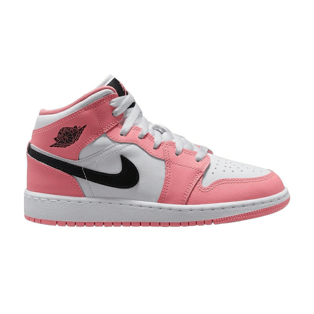 ナイキ ミッド ピンク 白色 ホワイト 黒色 ブラック エアジョーダン 'PINK GAZE' ジュニア キッズ AIR JORDAN AIR JORDAN 1 MID GS / PINK GAZE WHITE BLACK ベビー マタニティ スニーカー(4.0)