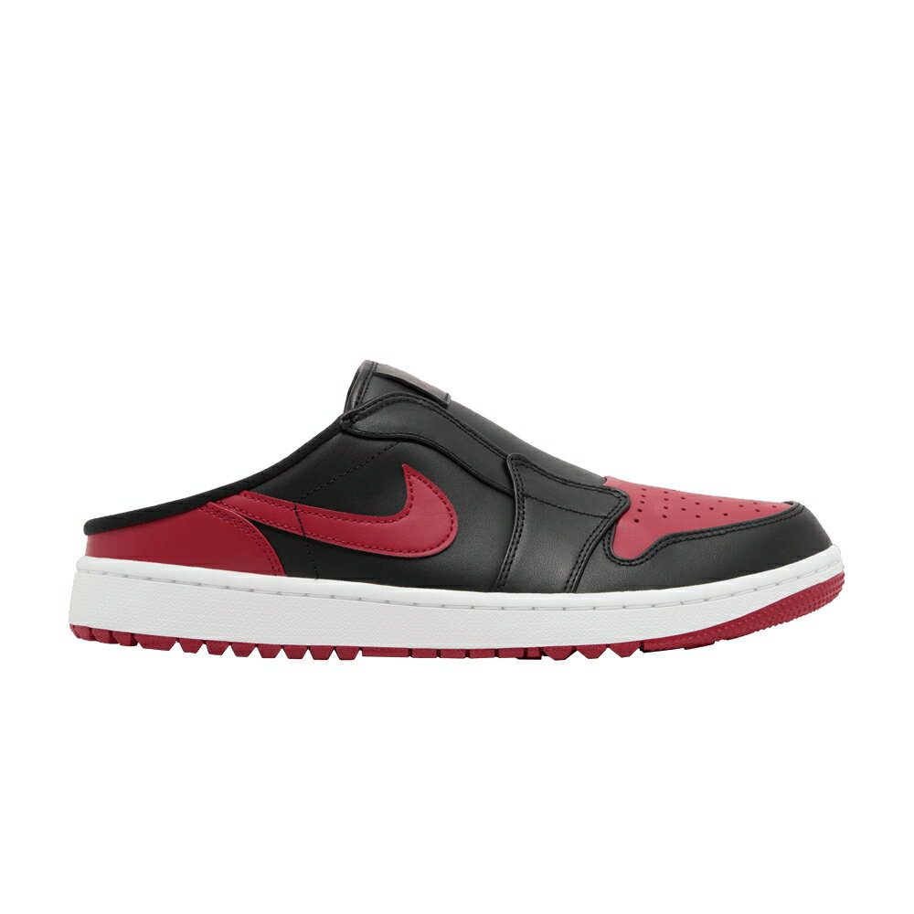 NIKE - ナイキ ゴルフ 黒色 ブラック 白色 ホワイト 赤 レッド エアジョーダン 'BRED' スニーカー メンズ AIR JORDAN AIR JORDAN 1 MULE GOLF / BLACK WHITE VARSITY RED