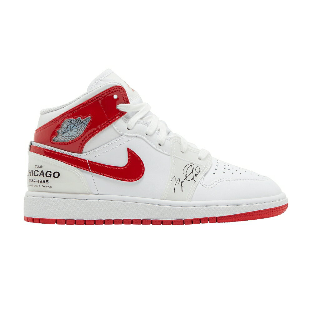 ナイキ ミッド 白色 ホワイト 赤 レッド エアジョーダン 'ROOKIE SEASON' ジュニア キッズ AIR JORDAN AIR JORDAN 1 MID GS / WHITE UNIVERSITY RED ベビー マタニティ スニーカー