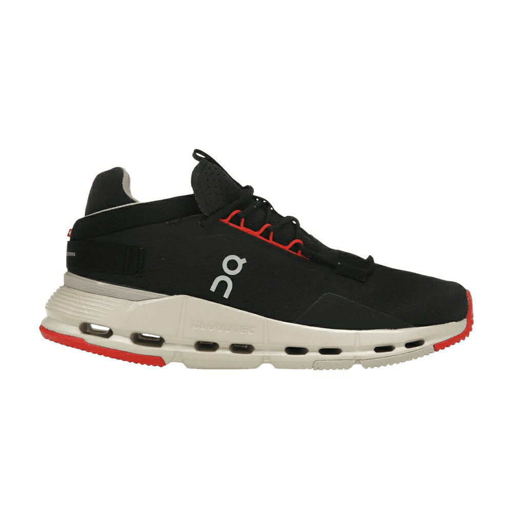 オン 黒色 ブラック 赤 レッド 'BLACK RED' スニーカー メンズ ON CLOUDNOVA 2 / BLACK RED
