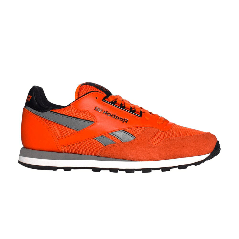 リーボック レザー 橙 オレンジ 灰色 グレー 黒色 ブラック スニーカー メンズ REEBOK CL LEATHER / ORANGE GREY BLACK