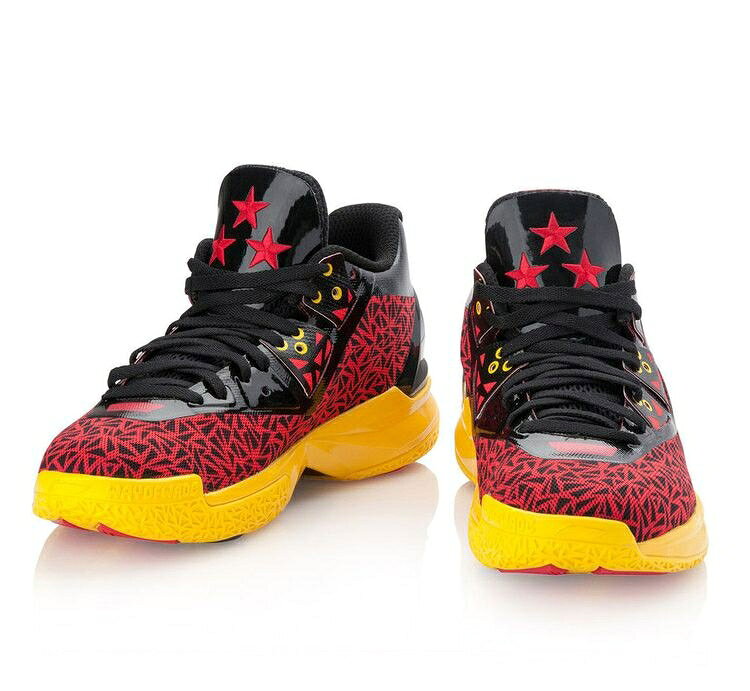 リーニン ウェイド 黒色 ブラック 赤 レッド 黄色 イエロー 'SCREWS' スニーカー メンズ LI-NING WAY OF WADE 4 / BLACK RED YELLOW - 3
