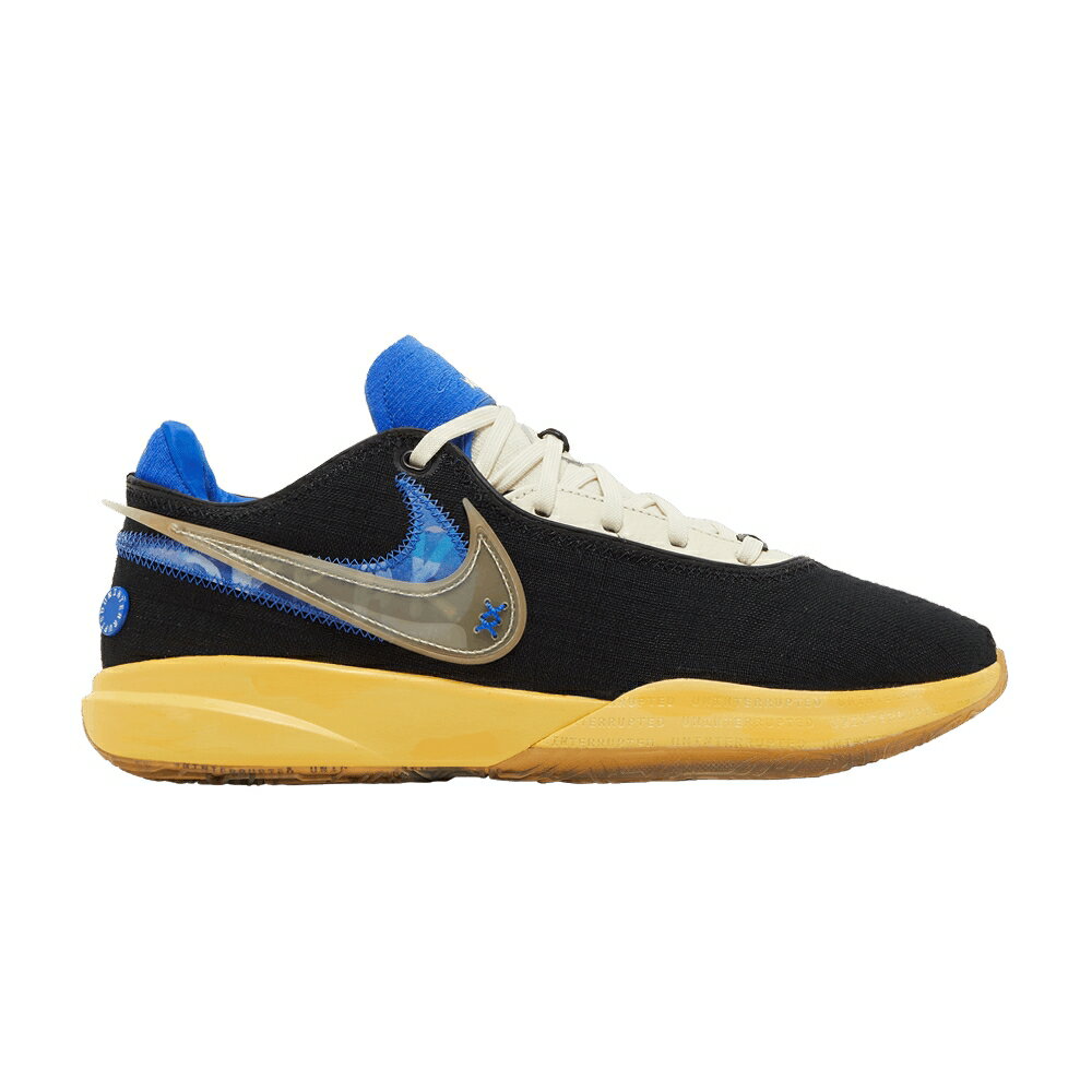 Rakuten - ナイキ レブロン 黒色 ブラック 'SPEAK TRUTH' スニーカー メンズ NIKE UNINTERRUPTED X LEBRON 20 YOUR / BLACK COCONUT MILK HYPER ROYAL