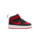 ナイキ コート ミッド 黒色 ブラック 白色 ホワイト 赤 レッド コートバーロウ 'BRED' ベビー 【 RED NIKE MID 2 TD BLACK WHITE UNIVERSITY 】