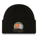 ブラウンズ ニット 黒色 ブラック ニューエラ ジュニア キッズ 【 NEW ERA NEW ERA BROWNS 2022 SALUTE TO SERVICE KNIT HAT - BOYS' GRADE SCHOOL / BLACK 】 ベビー マタニティ キャップ 帽子 キャップ