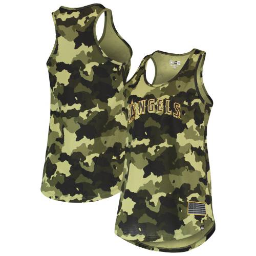 エンゼルス タンクトップ レディース 緑 グリーン ニューエラ WOMEN'S 【 NEW ERA NEW ERA ANGELS 2022 ARMED FORCES DAY RACERBACK TANK - / GREEN 】 レディースファッション トップス Tシャツ カットソー