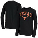 アウタースタッフ テキサス ロゴ スリーブ Tシャツ 黒色 ブラック 長袖 ジュニア キッズ 【 OUTERSTUFF TEXAS ARCH OVER LOGO LONG SLEEVE T-SHIRT - BOYS' GRADE SCHOOL / BLACK 】 ベビー マタニティ トップス カッ